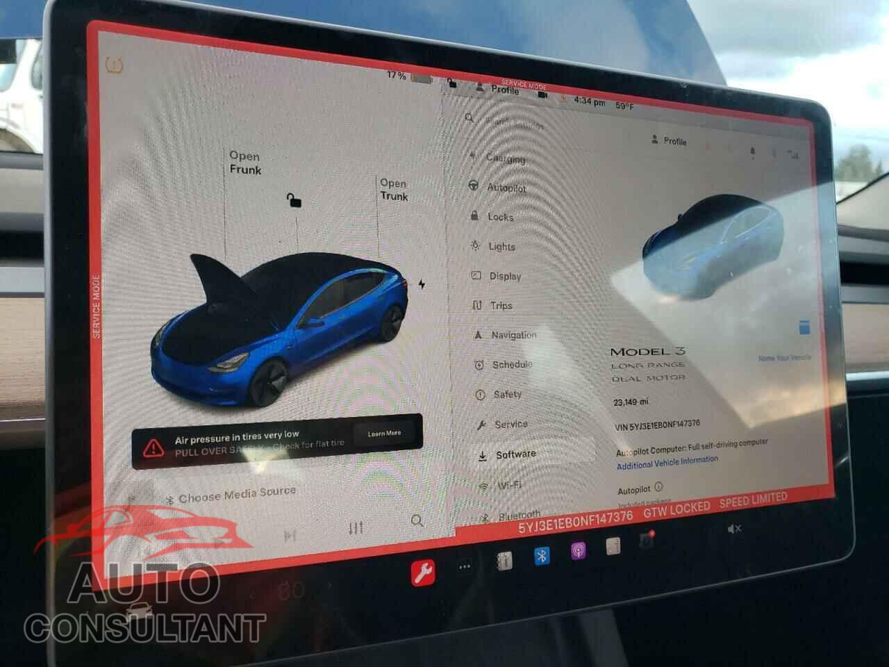 TESLA MODEL 3 2022 - 5YJ3E1EB0NF147376