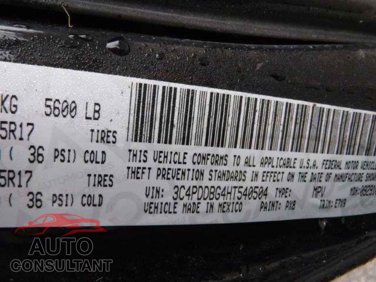 DODGE JOURNEY 2017 - 3C4PDDBG4HT540504