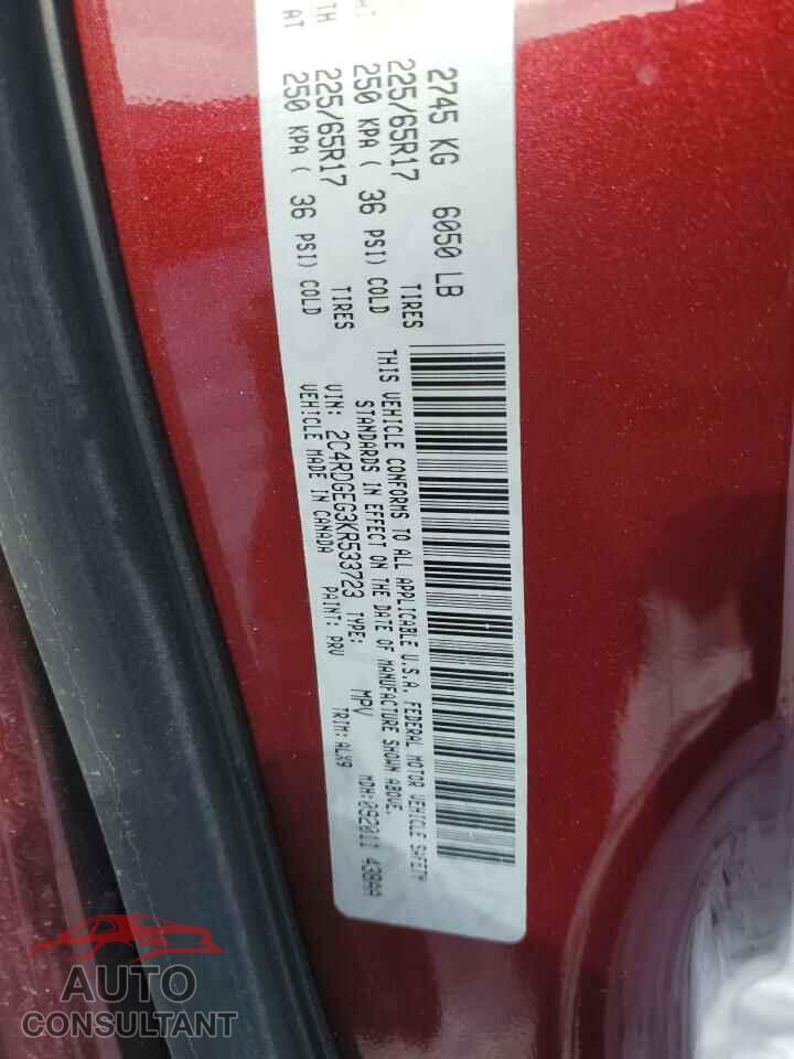 DODGE CARAVAN 2019 - 2C4RDGEG3KR533723