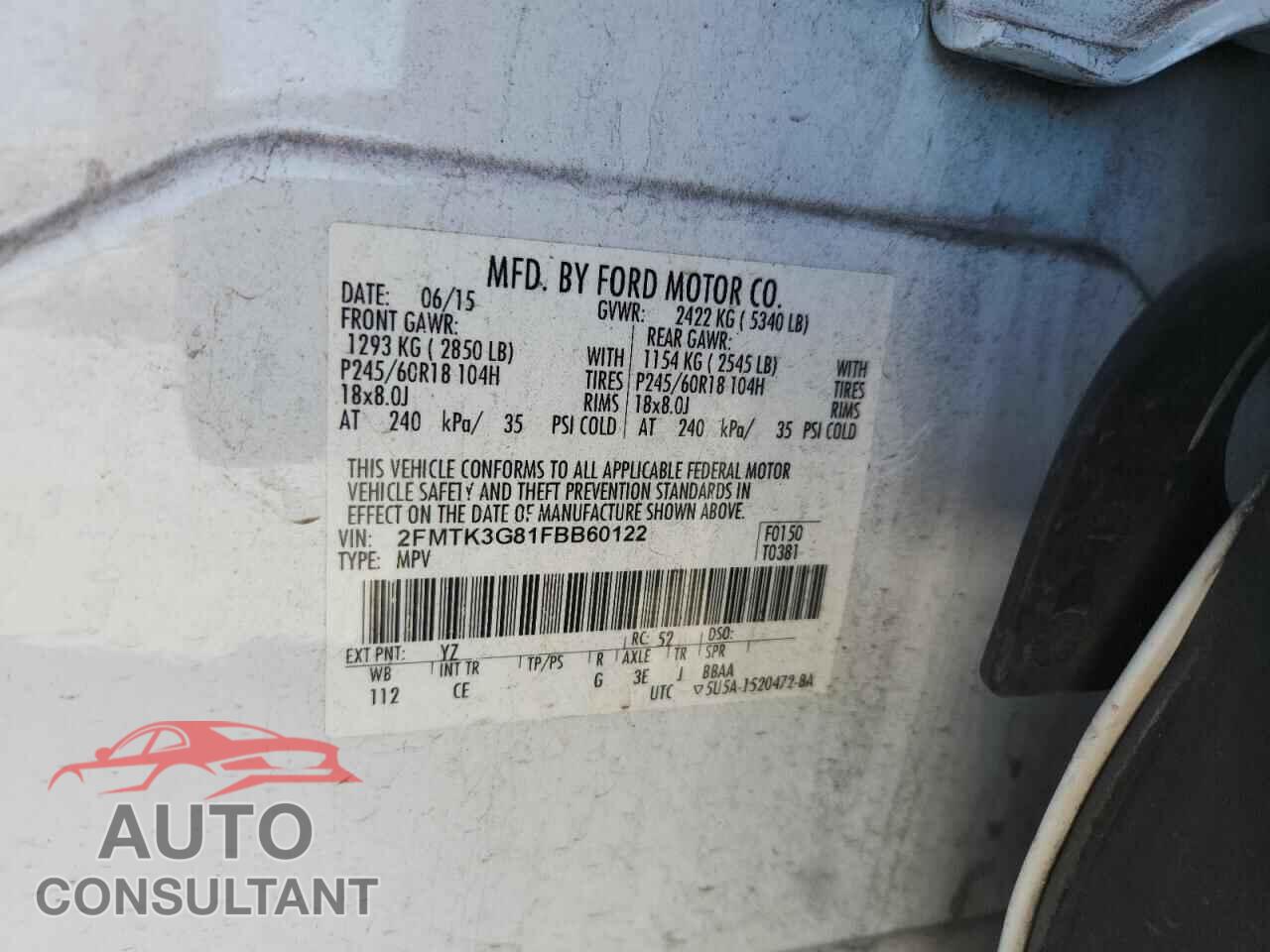 FORD EDGE 2015 - 2FMTK3G81FBB60122