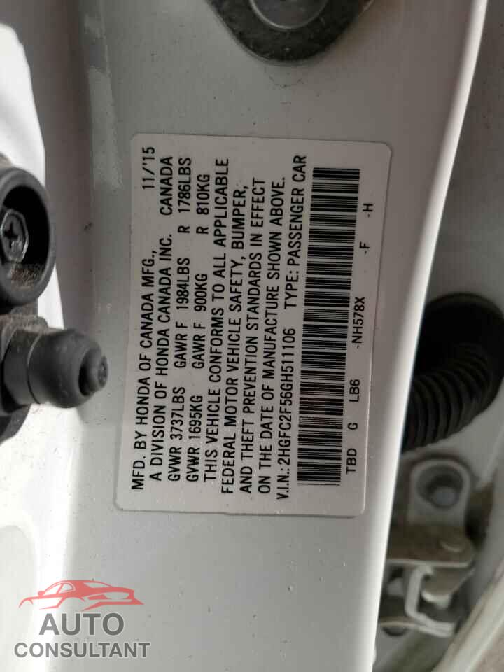 HONDA CIVIC 2016 - 2HGFC2F56GH511106