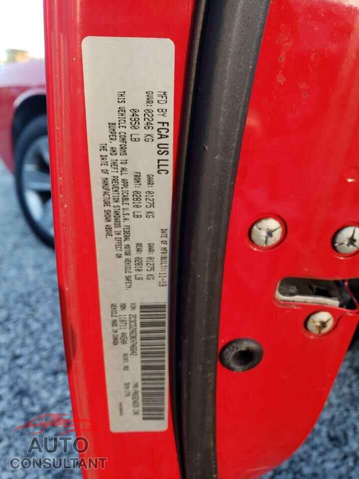 DODGE CHALLENGER 2019 - 2C3CDZAG3KH746642