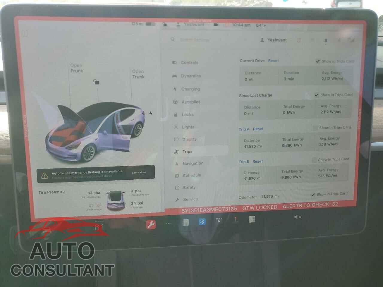 TESLA MODEL 3 2021 - 5YJ3E1EA3MF073165