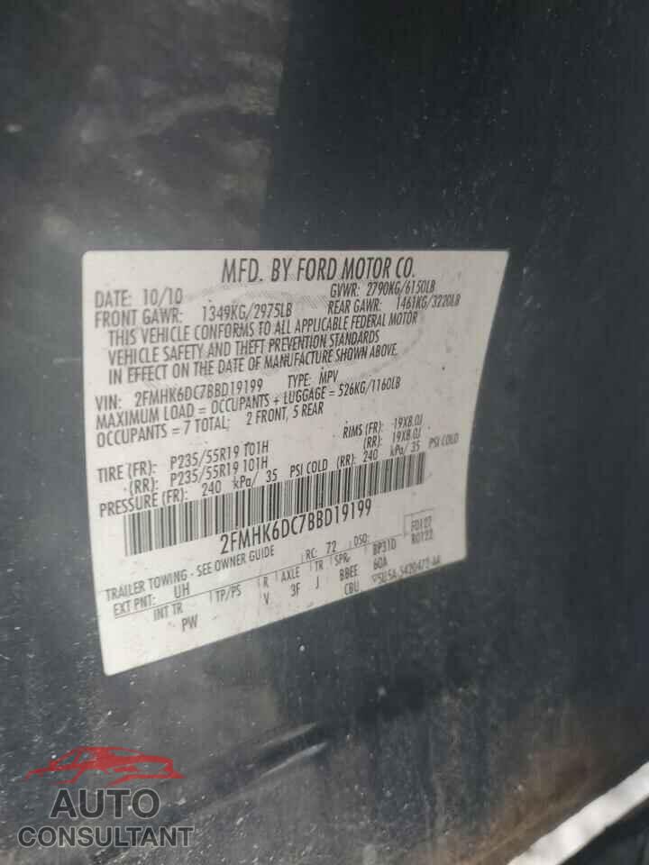 FORD FLEX 2011 - 2FMHK6DC7BBD19199