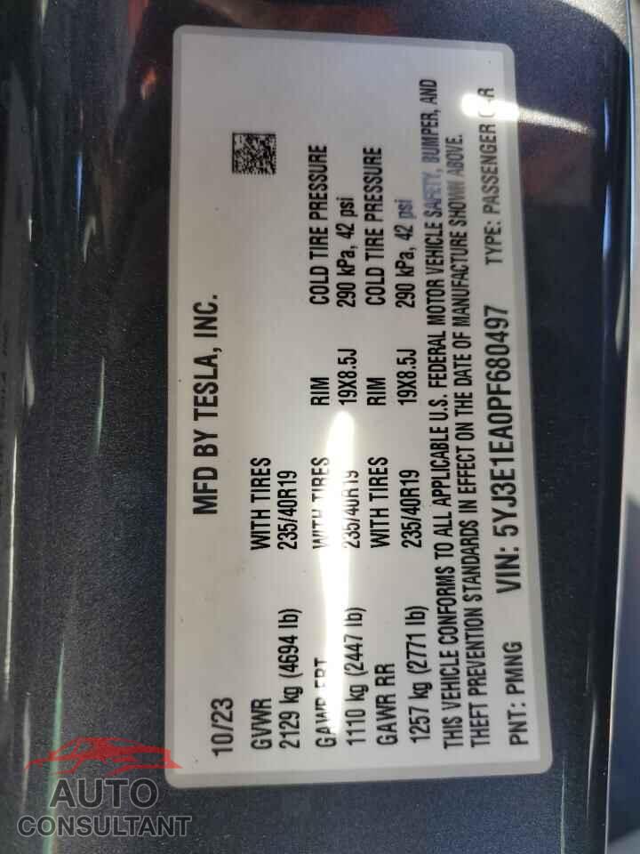TESLA MODEL 3 2023 - 5YJ3E1EA0PF680497