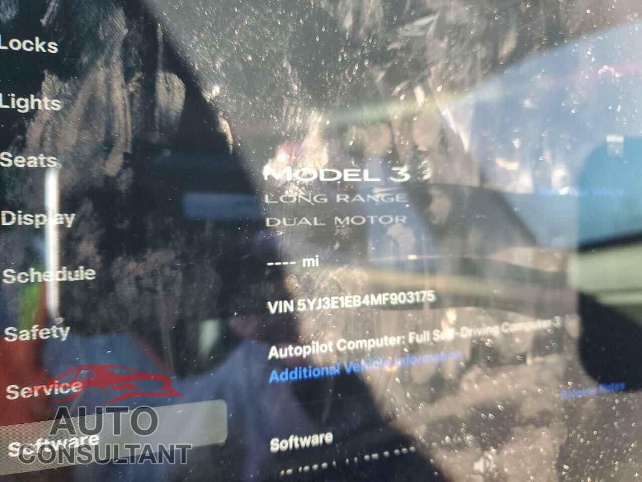 TESLA MODEL 3 2021 - 5YJ3E1EB4MF903175