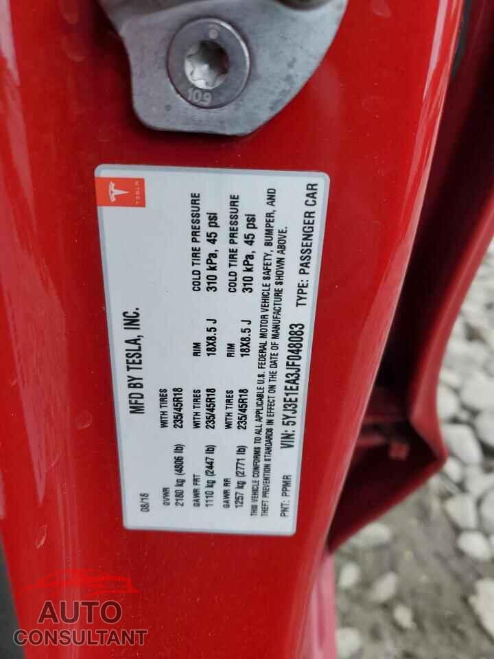TESLA MODEL 3 2018 - 5YJ3E1EA3JF048083