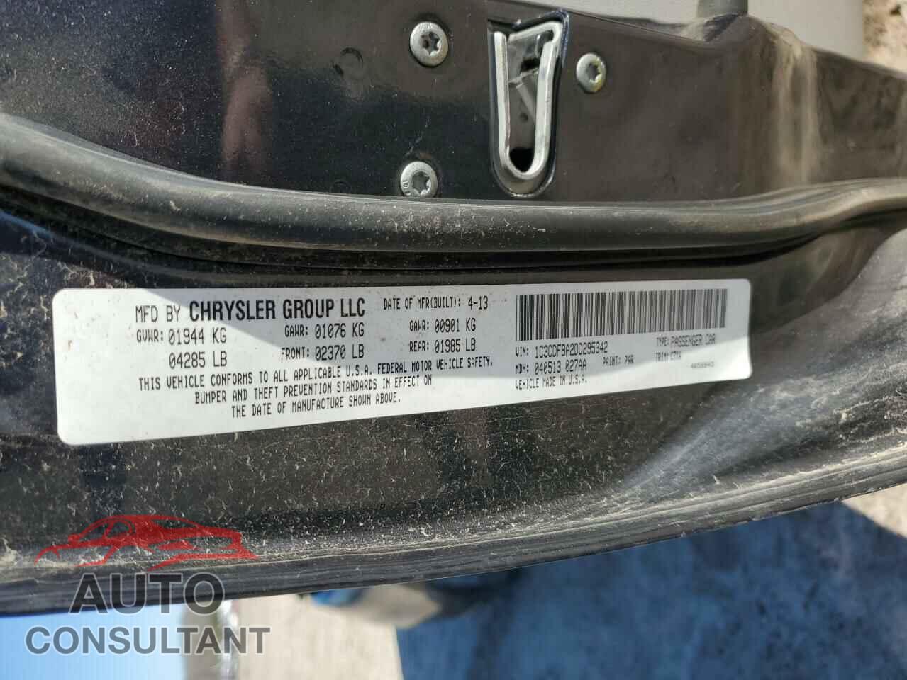 DODGE DART 2013 - 1C3CDFBA2DD295342