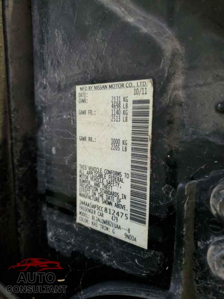 NISSAN MAXIMA 2012 - 1N4AA5AP3CC812475