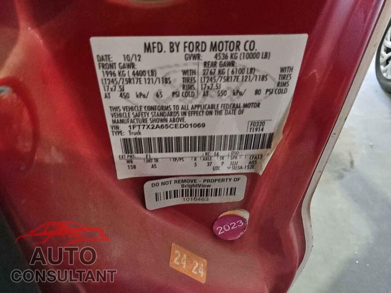 FORD F250 2012 - 1FT7X2A65CED01069