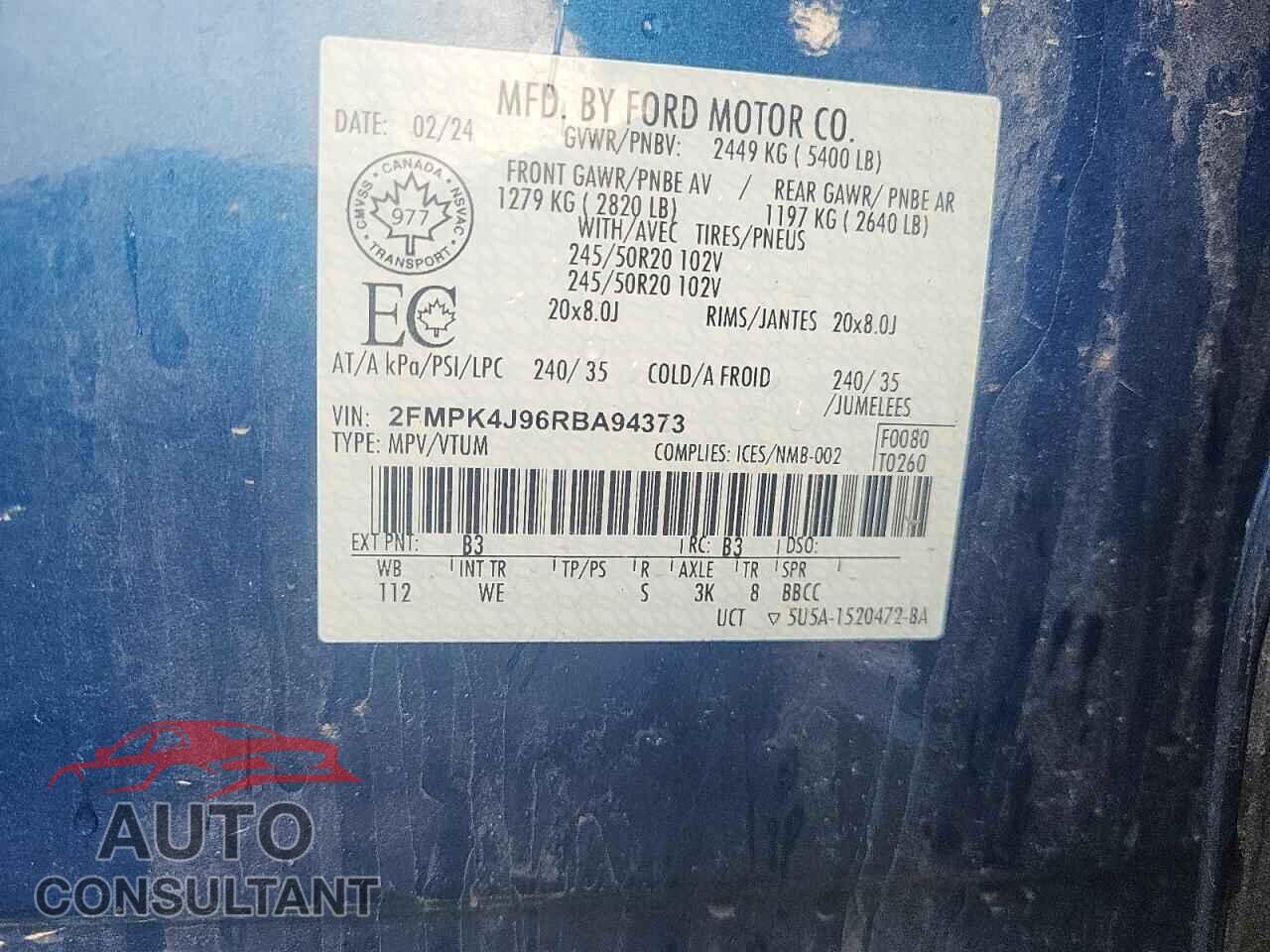 FORD EDGE 2024 - 2FMPK4J96RBA94373