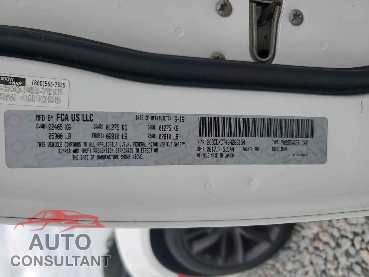 DODGE CHARGER 2016 - 2C3CDXCT4GH286154