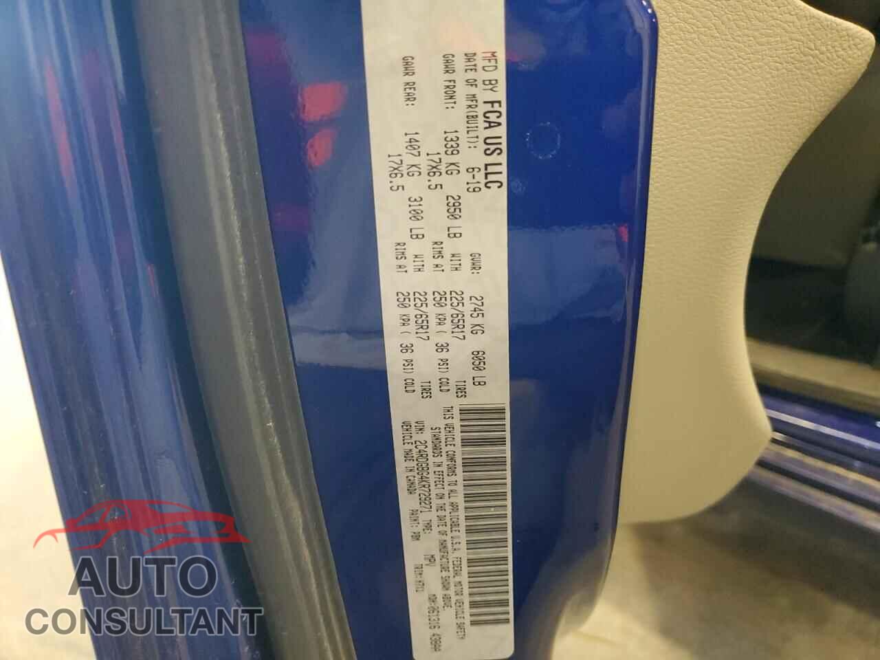 DODGE CARAVAN 2019 - 2C4RDGBG4KR729271