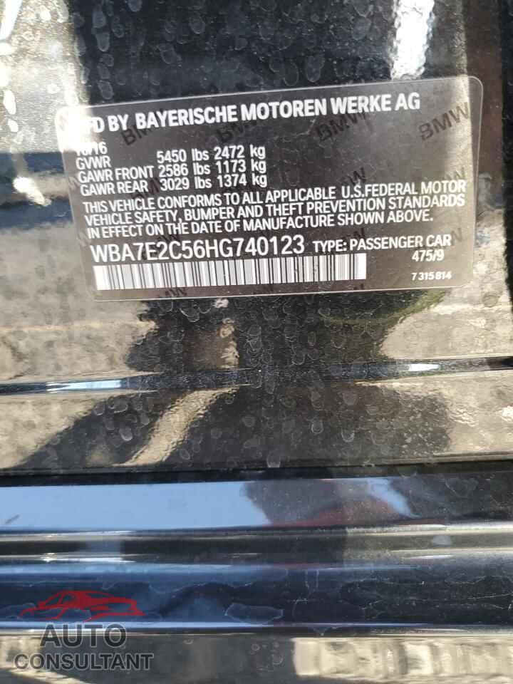 BMW 7 SERIES 2017 - WBA7E2C56HG740123