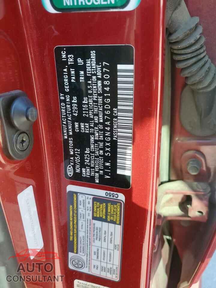 KIA OPTIMA 2013 - 5XXGN4A76DG148077