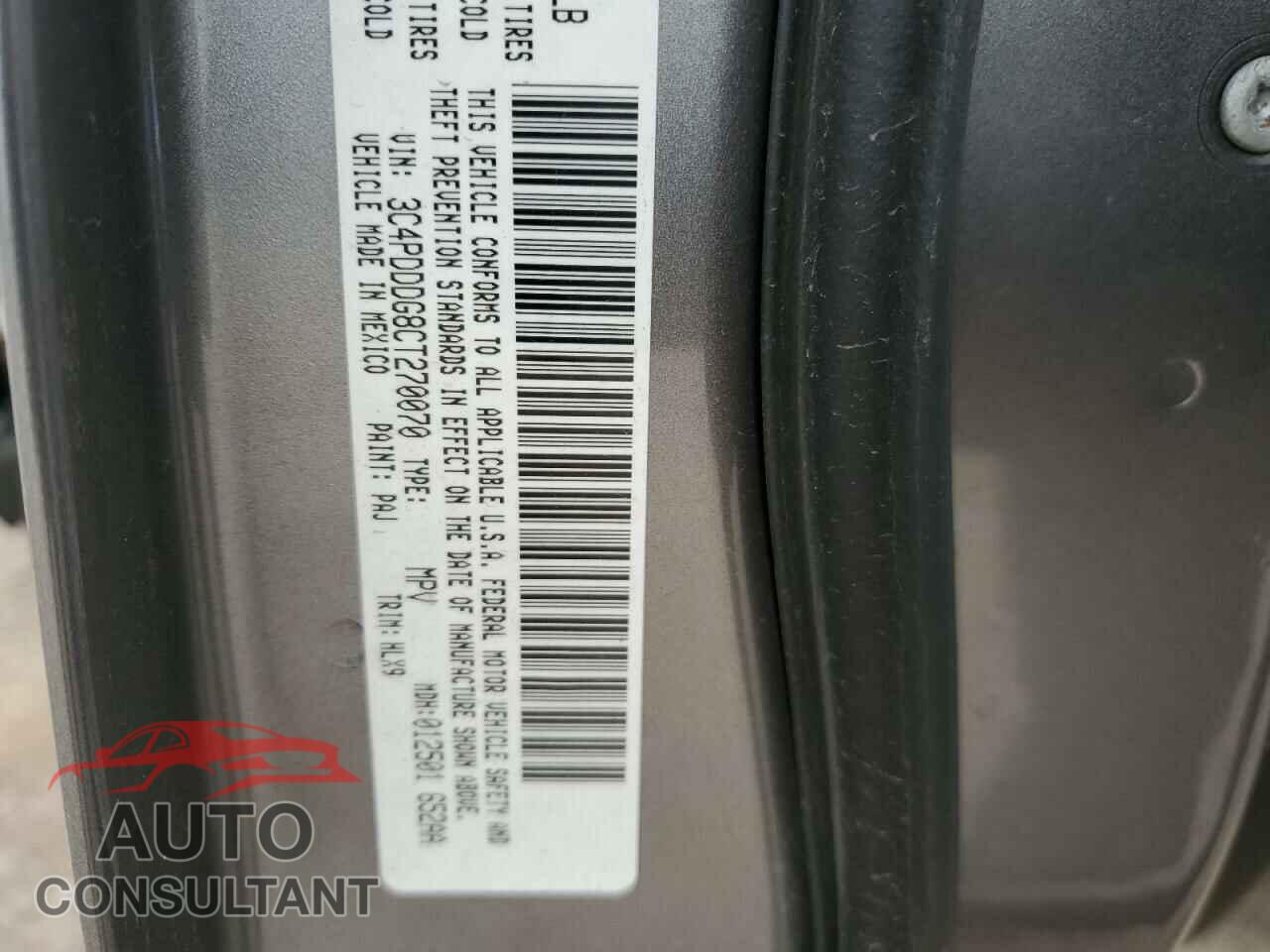 DODGE JOURNEY 2012 - 3C4PDDDG8CT270070