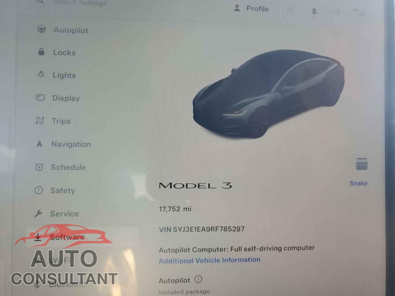 TESLA MODEL 3 2024 - 5YJ3E1EA9RF785297