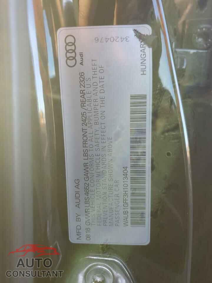 AUDI S3 2017 - WAUB1GFF3H1013404