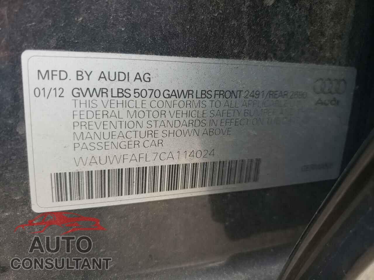 AUDI A4 2012 - WAUWFAFL7CA114024