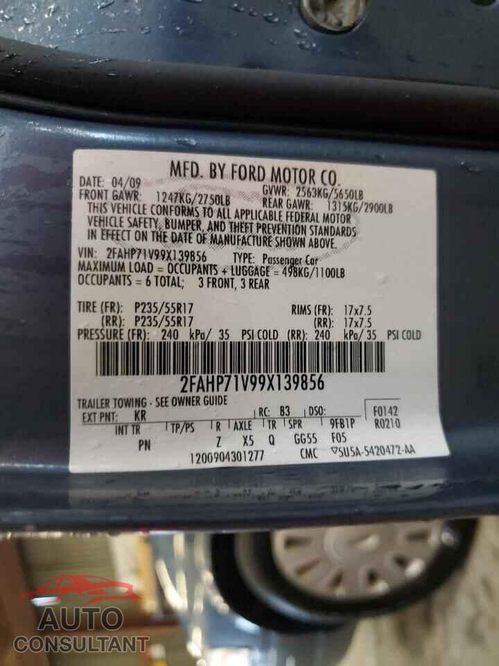 FORD CROWN VIC 2009 - 2FAHP71V99X139856