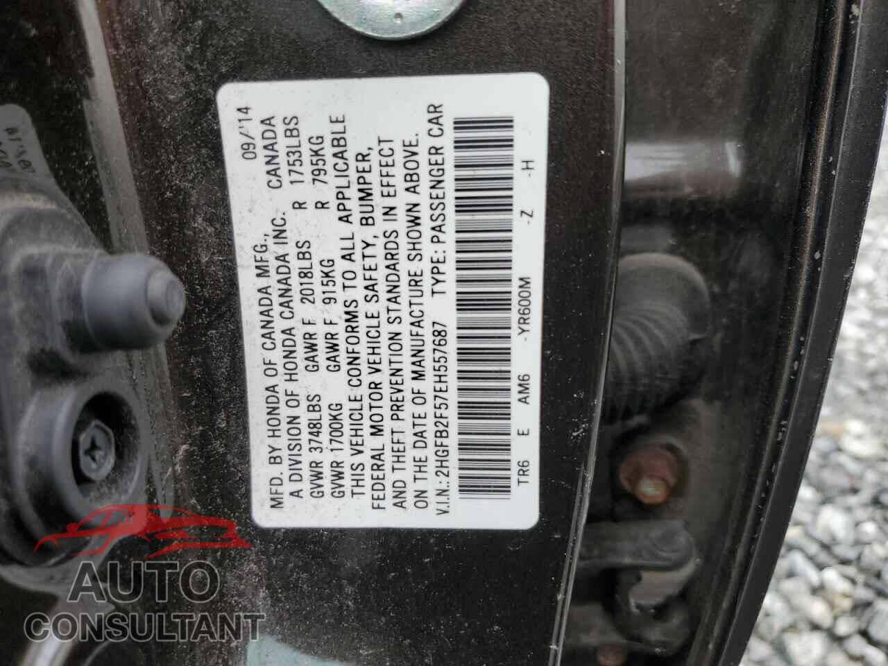 HONDA CIVIC 2014 - 2HGFB2F57EH557687