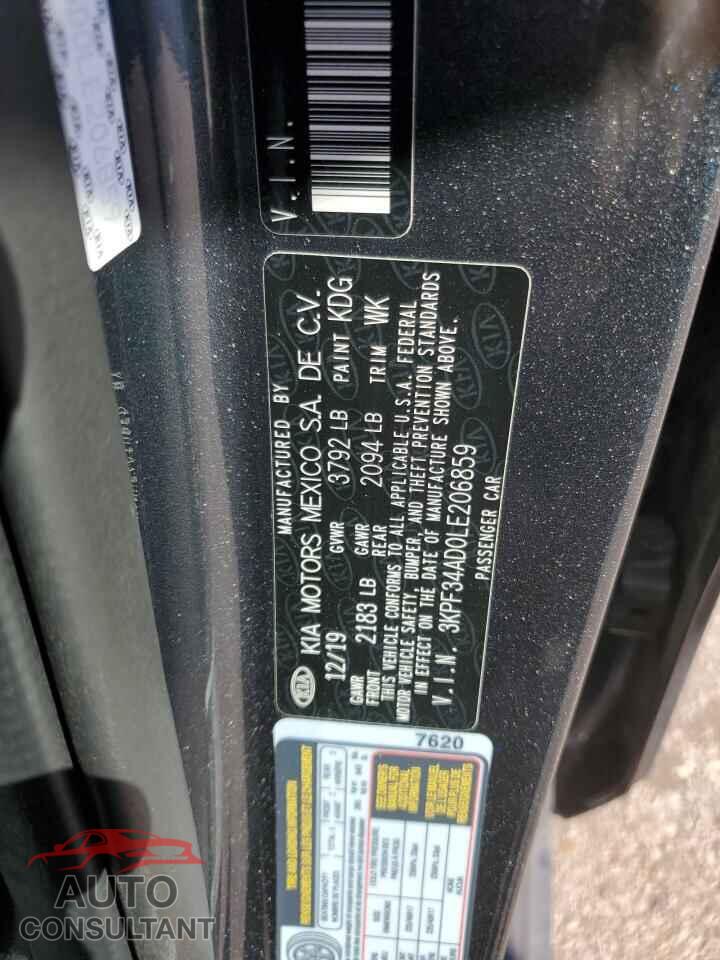 KIA FORTE 2020 - 3KPF34AD0LE206859