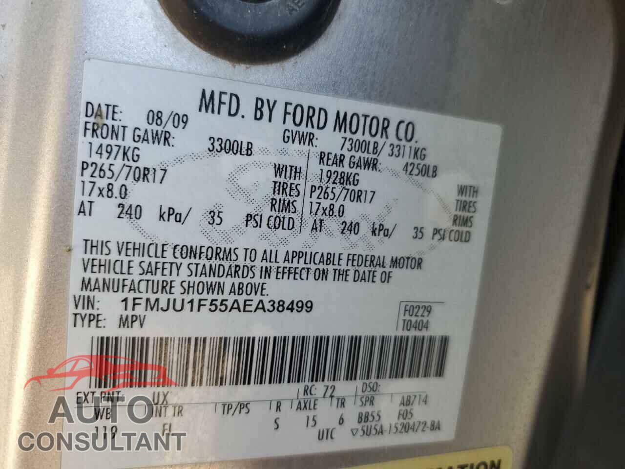 FORD EXPEDITION 2010 - 1FMJU1F55AEA38499