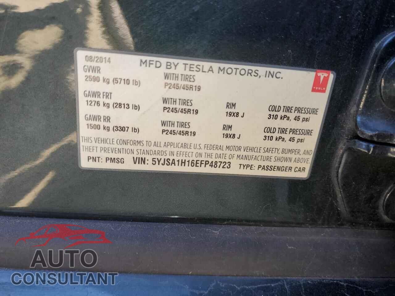 TESLA MODEL S 2014 - 5YJSA1H16EFP48723
