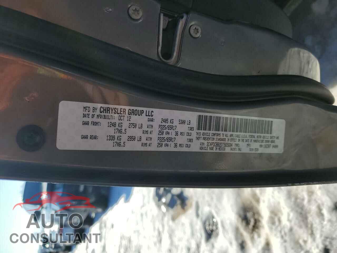 DODGE JOURNEY 2013 - 3C4PDCBB2DT565684
