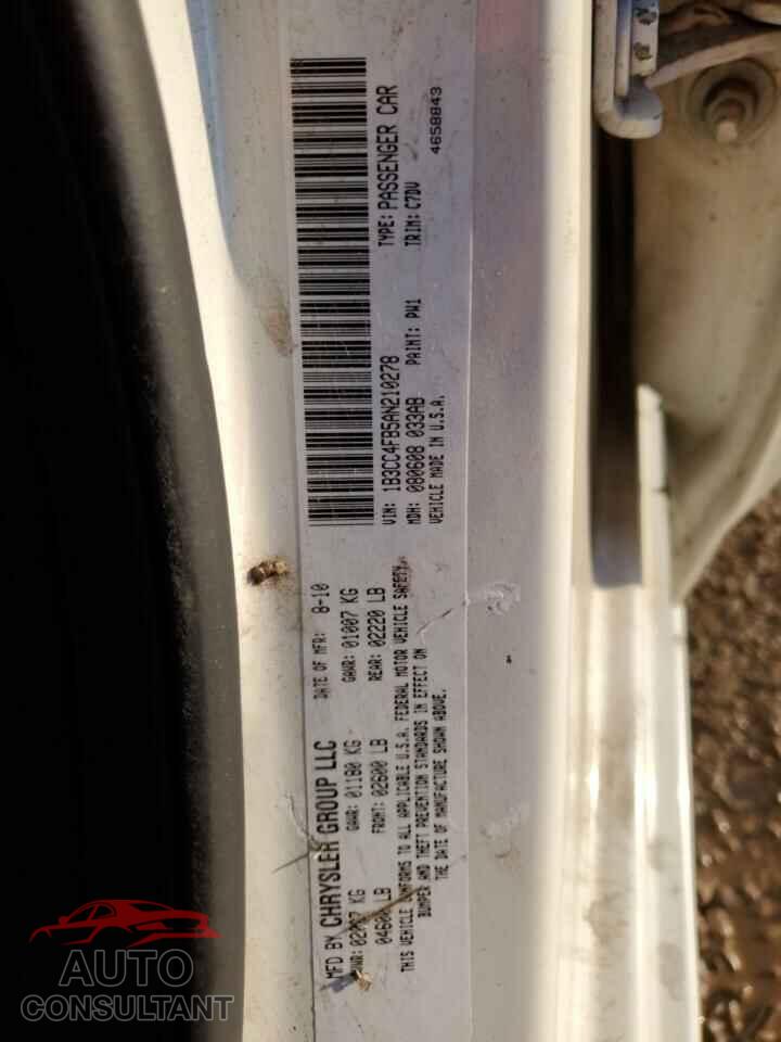 DODGE AVENGER 2010 - 1B3CC4FB5AN210278
