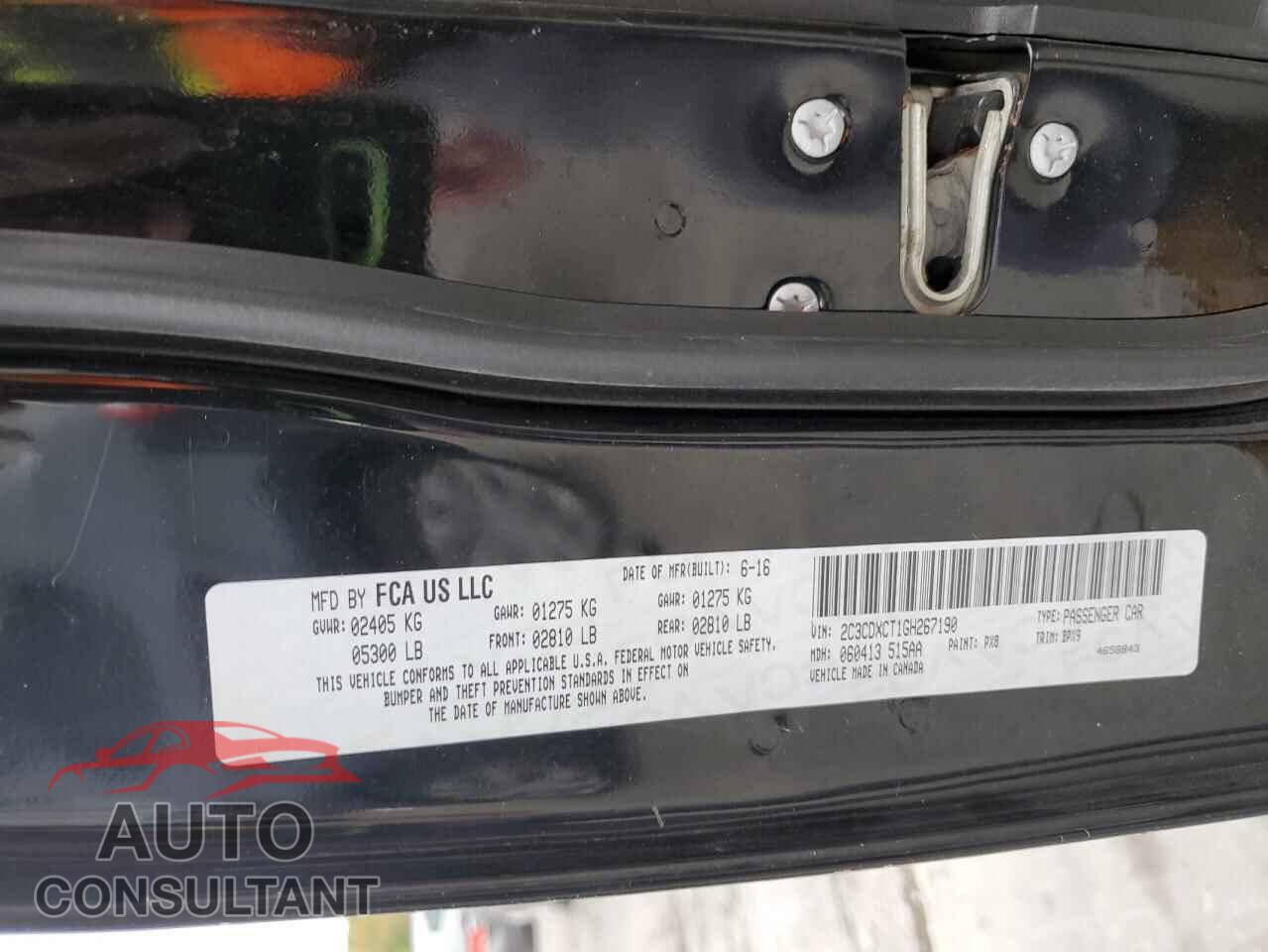 DODGE CHARGER 2016 - 2C3CDXCT1GH267190