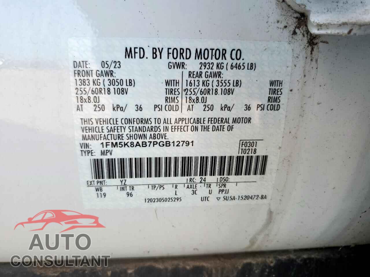 FORD EXPLORER 2023 - 1FM5K8AB7PGB12791