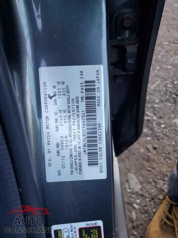 MAZDA 3 2012 - JM1BL1L85C1662341