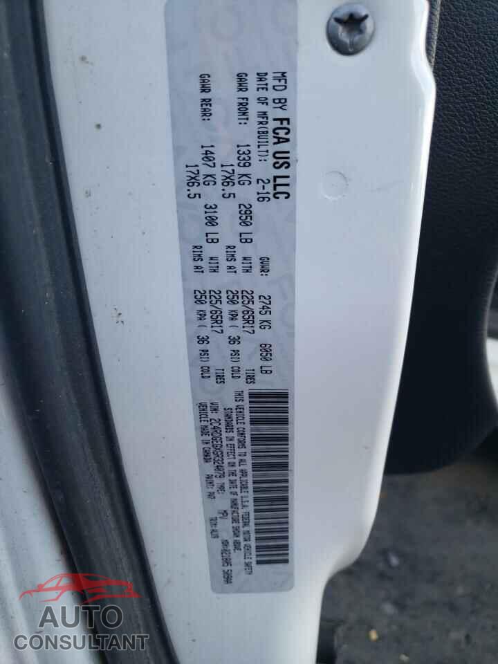 DODGE CARAVAN 2016 - 2C4RDGEGXGR324079