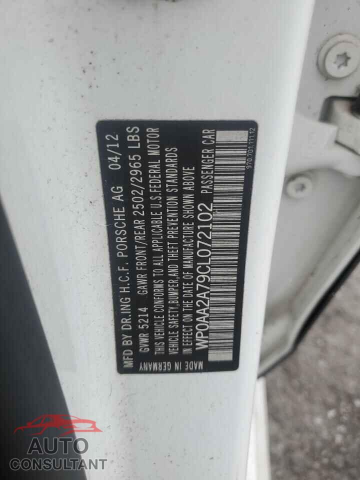 PORSCHE PANAMERA 2012 - WP0AA2A79CL072102