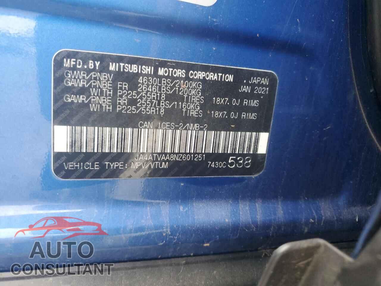 MITSUBISHI ECLIPSE 2022 - JA4ATVAA8NZ601251