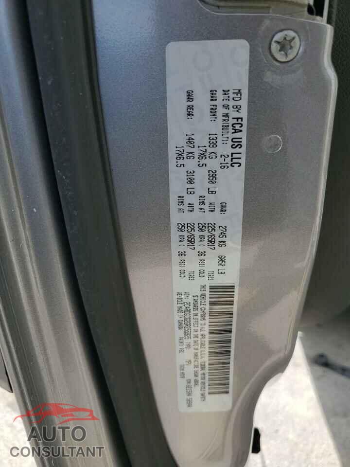 DODGE CARAVAN 2016 - 2C4RDGCG2GR255925
