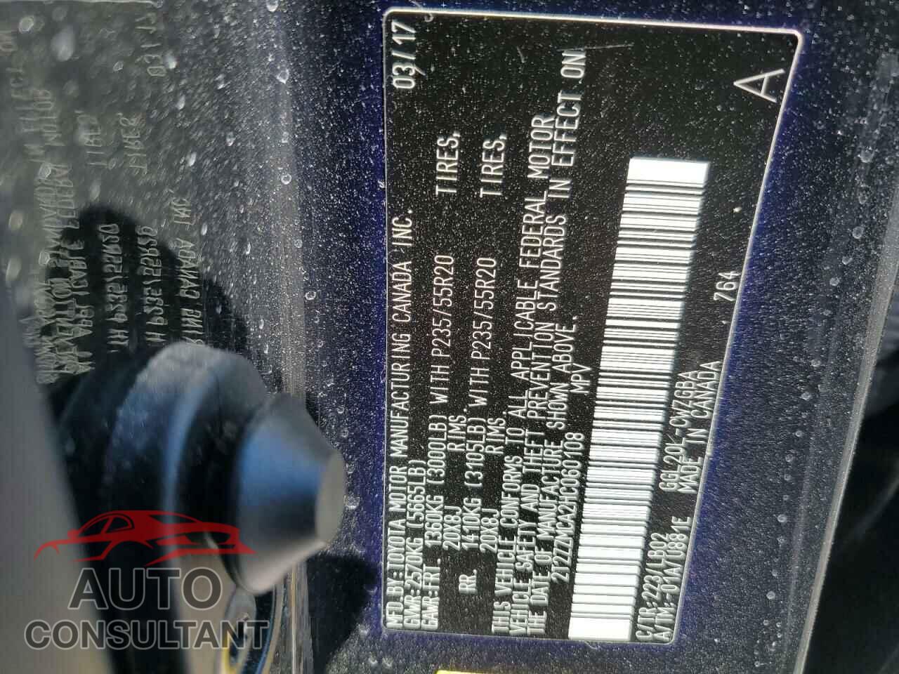 LEXUS RX350 2017 - 2T2ZZMCA2HC060108