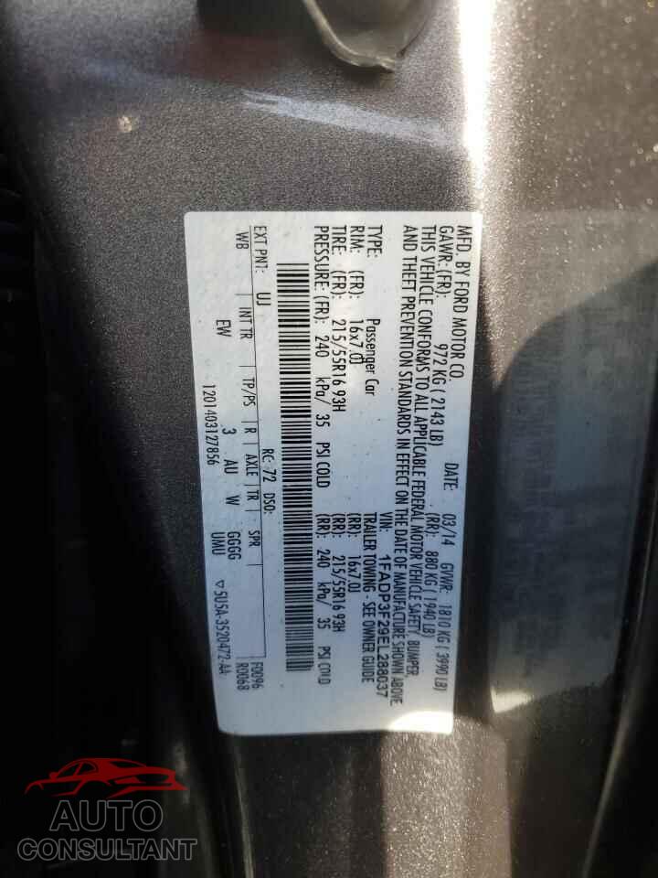 FORD FOCUS 2014 - 1FADP3F29EL288037