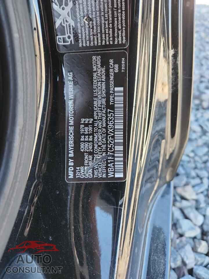 BMW 2 SERIES 2015 - WBA1F7C52FVX96357