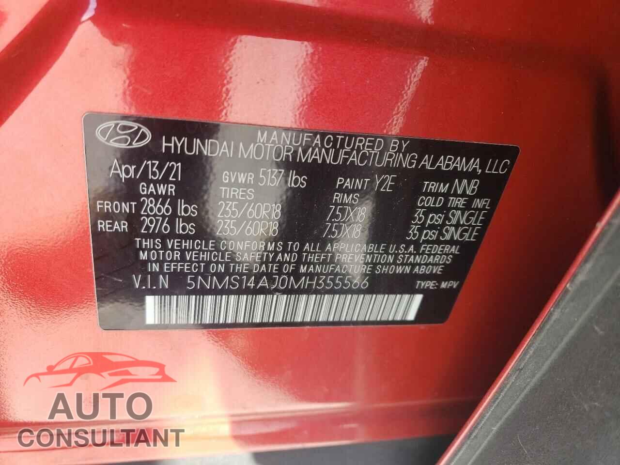 HYUNDAI SANTA FE 2021 - 5NMS14AJ0MH355566