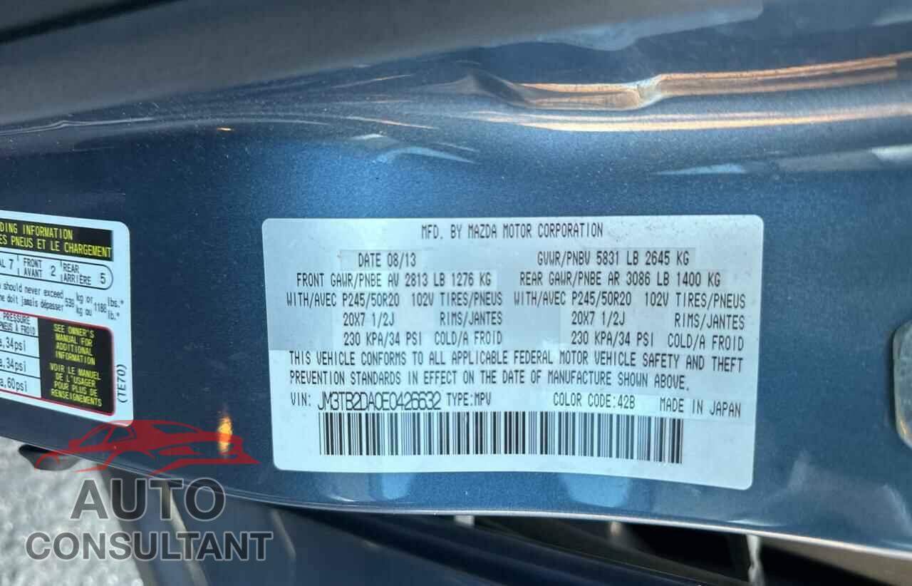 MAZDA CX-9 2014 - JM3TB2DA0E0426632