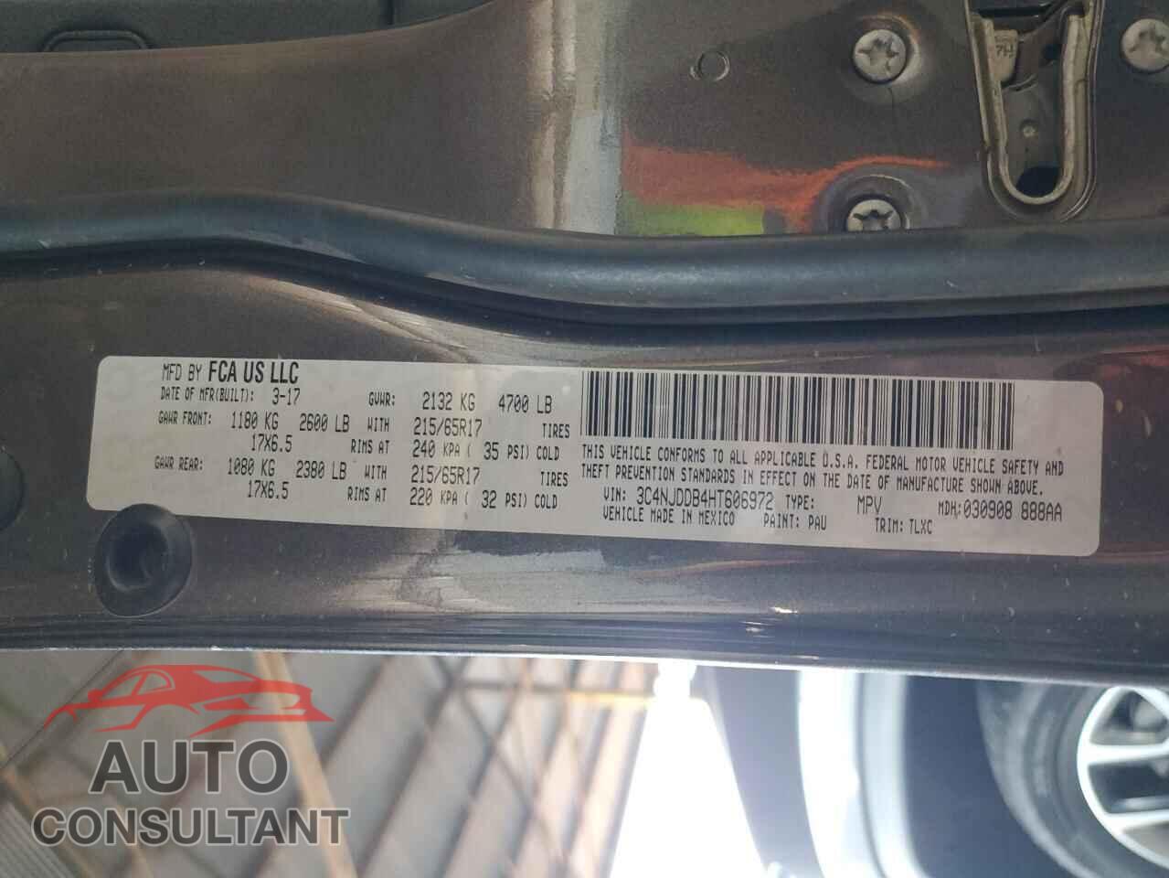 JEEP COMPASS 2017 - 3C4NJDDB4HT606972