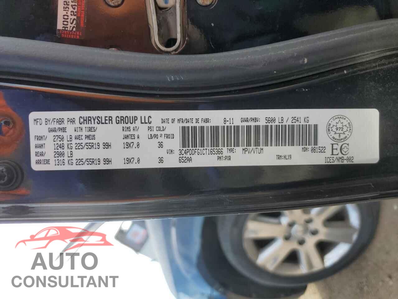 DODGE JOURNEY 2012 - 3C4PDDFG1CT165366