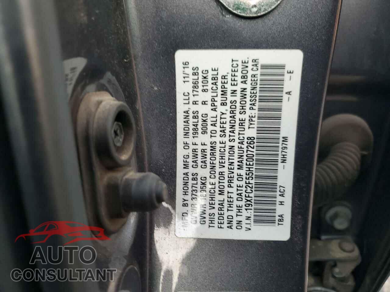 HONDA CIVIC 2017 - 19XFC2F55HE007268