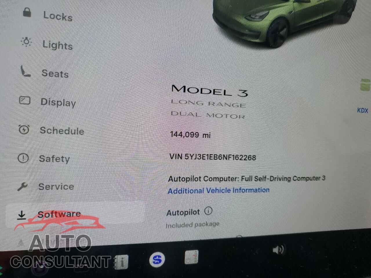 TESLA MODEL 3 2022 - 5YJ3E1EB6NF162268