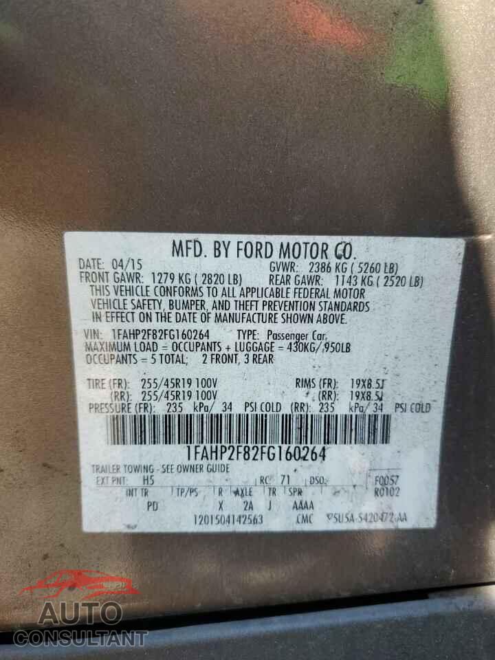 FORD TAURUS 2015 - 1FAHP2F82FG160264