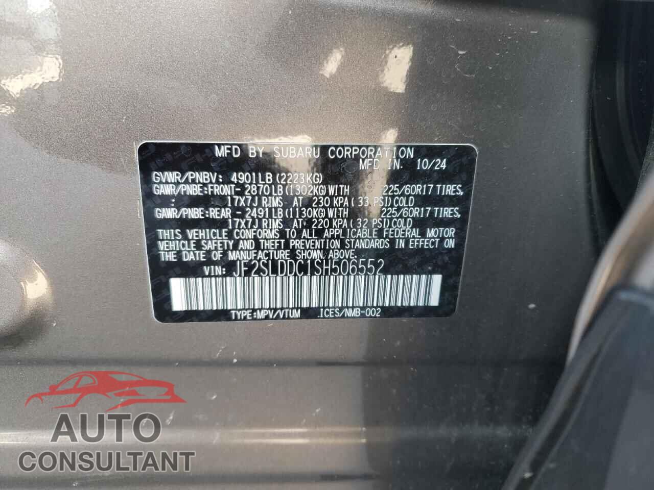 SUBARU FORESTER 2025 - JF2SLDDC1SH506552