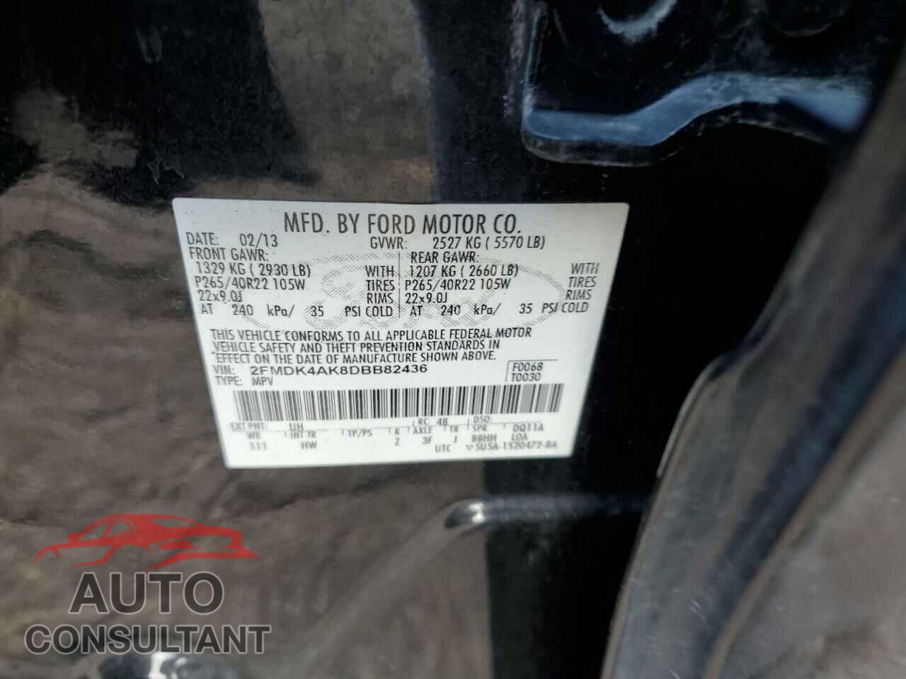 FORD EDGE 2013 - 2FMDK4AK8DBB82436