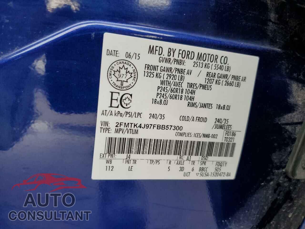 FORD EDGE 2015 - 2FMTK4J97FBB57300